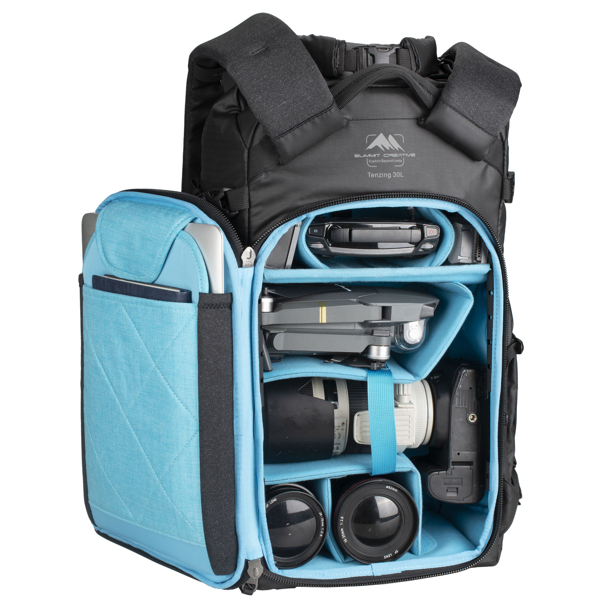 Summit Creative Medium Rolltop Camera Backpack Tenzing 30L (Black) | Landscape Photo Gear 8 Summit Creative Medium Rolltop Camera Backpack Tenzing 30L (Black) Camera Backpacks | Landscape Photo Gear | 8