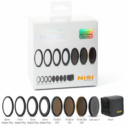 NiSi SWIFT FS ND Filter Kit with ND8 (3 Stop), ND64 (6 Stop) and ND1000 (10 Stop) for 67mm | 72mm | 77mm | 82mm Filter Threads + Case SWIFT Filter System | Landscape Photo Gear |