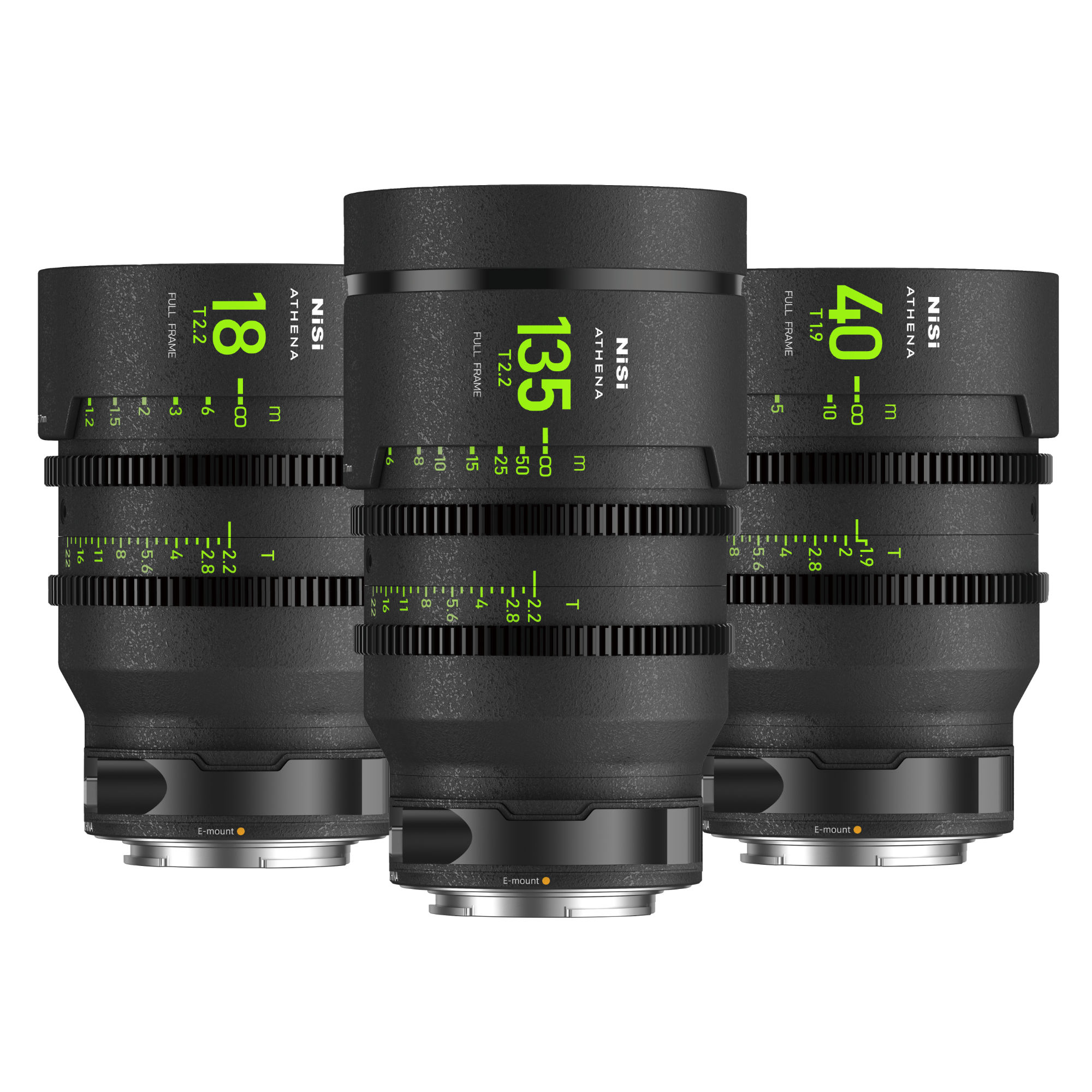 NiSi ATHENA PRIME Full Frame Cinema Lens ADD-ON Kit with 3 Lenses 18mm T2.2, 40mm T1.9, 135mm T2.2 + Hard Case (E Mount) | Landscape Photo Gear NiSi ATHENA PRIME Full Frame Cinema Lens ADD-ON Kit with 3 Lenses 18mm T2.2, 40mm T1.9, 135mm T2.2 + Hard Case (E Mount) Cinema Lens | Landscape Photo Gear |