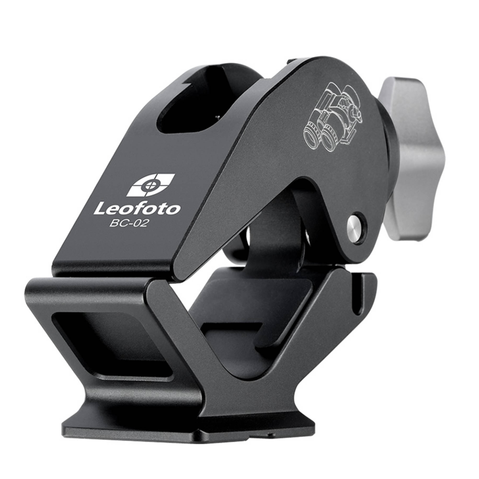 Leofoto BC-02 Binocular Clamp 28-60mm with Arca Swiss Mounting Foot | Landscape Photo Gear 4 Leofoto BC-02 Binocular Clamp 28-60mm with Arca Swiss Mounting Foot Leofoto Binocular Mounts | Landscape Photo Gear | 4