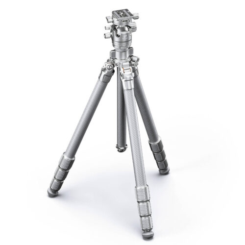 Leofoto LG-324C Silver 4 Section Water Resistant Carbon Fibre Tripod with LH-40R Ball Head Camera Supports | Landscape Photo Gear |