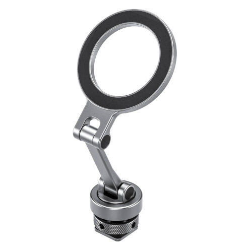 Leofoto PM-03 Magnetic Phone Mount with Cold Shoe Mount – Silver Camera Supports | Landscape Photo Gear |