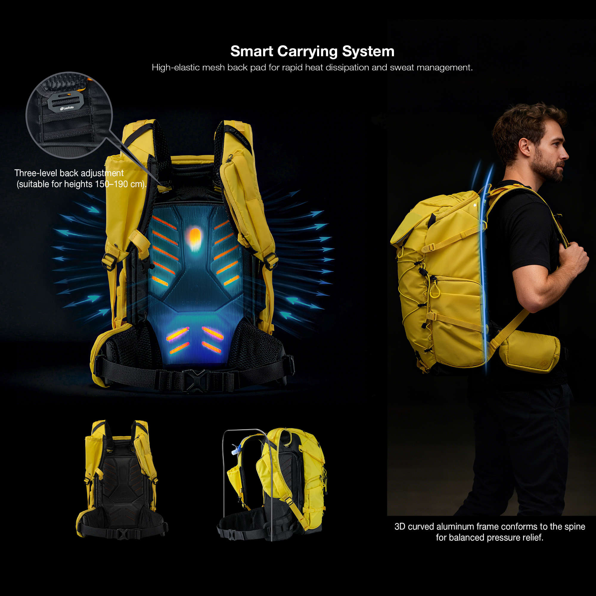 Leofoto BACKUP 35L Camera Backpack (Large Insert) – Yellow | Landscape Photo Gear 31 Leofoto BACKUP 35L Camera Backpack (Large Insert) – Yellow Camera Backpacks | Landscape Photo Gear | 31